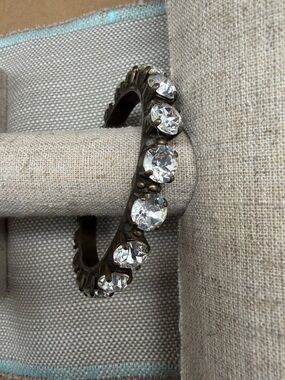Sorrelli Riveting Romance Cuff Bracelet. Clear crystals & brass